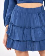 Crop Skirt Suit Parliament Blue