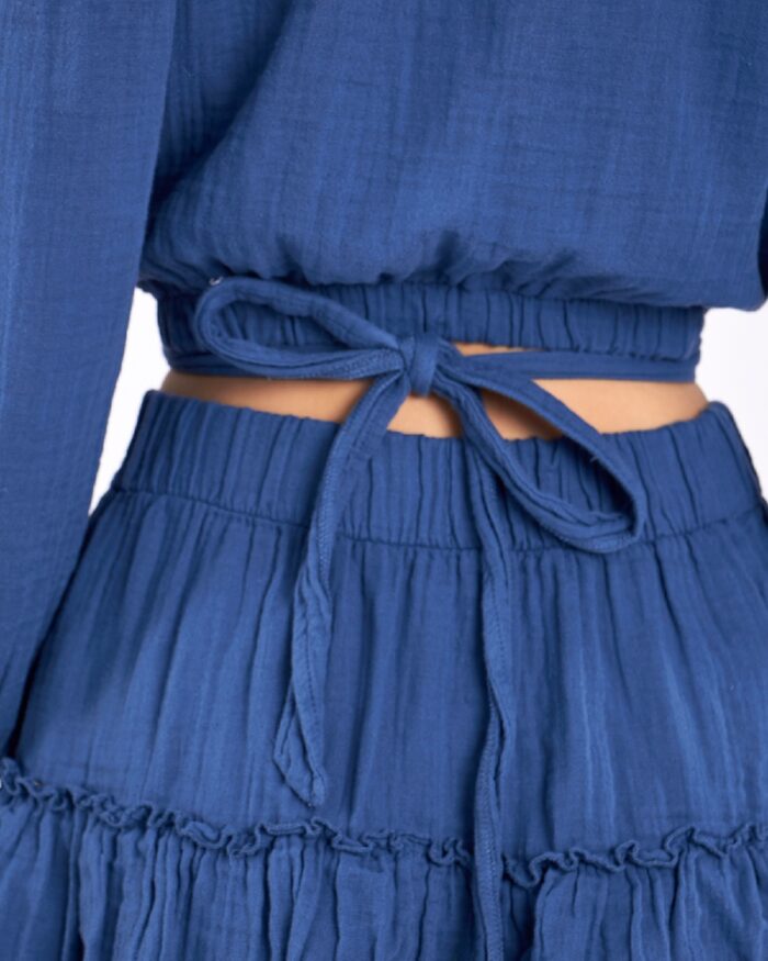 Crop Skirt Suit Parliament Blue