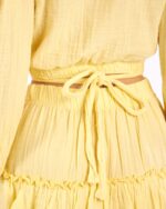 Crop Skirted Suit Yellow