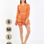 Crop-Rock-Anzug Orange