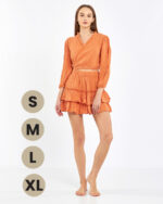 Crop Etekli Takım Turuncu