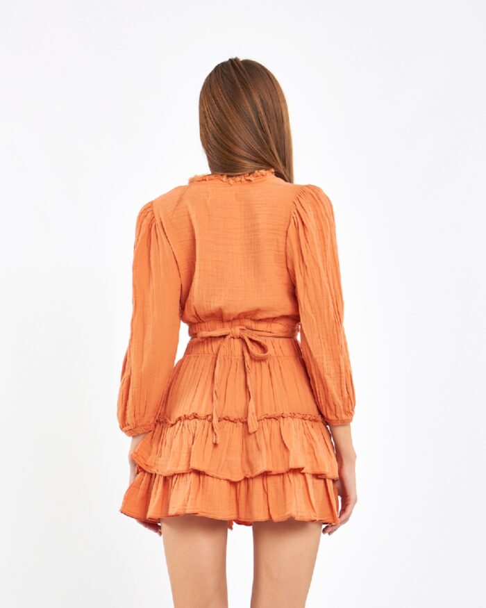 Crop Etekli Takım Turuncu Crop Etekli Takım Turuncu