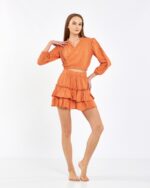 Crop Etekli Takım Turuncu