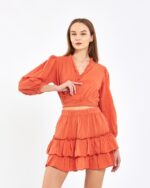 Crop Skirted Suit Kitten