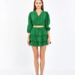 Crop Etekli Takım Zümrüt Yeşili