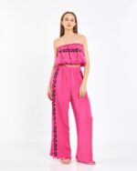 Pink Suit with Crop Trousers