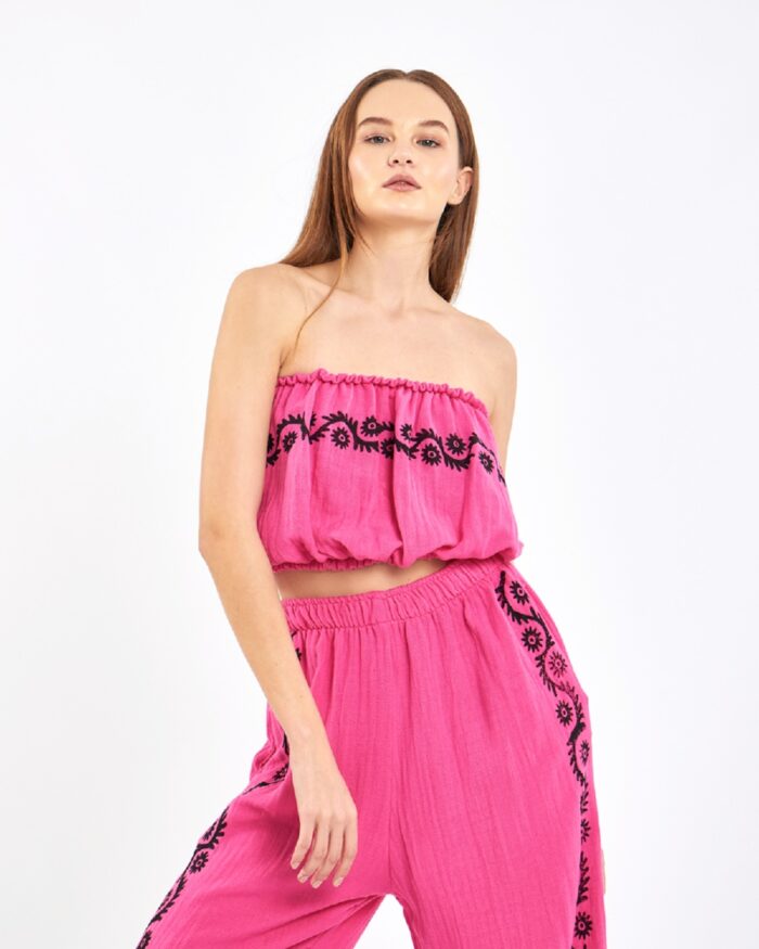 Pink Suit with Crop Trousers