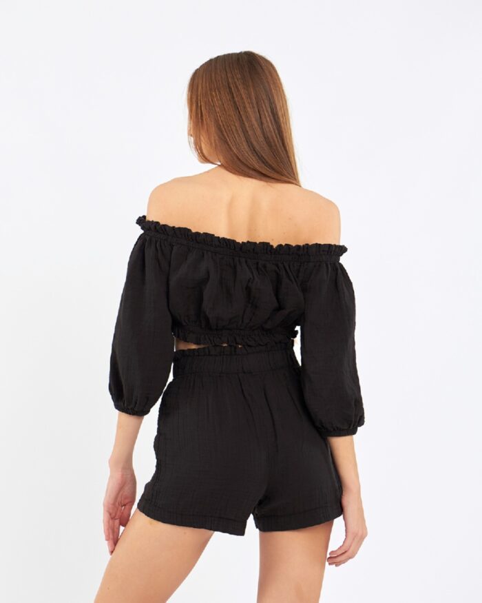 Crop Shorts Set Black Crop Shorts Set Black