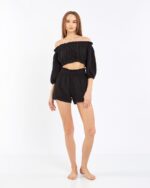 Crop Shorts Set Black