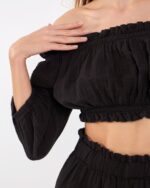 Crop Shorts Set Black