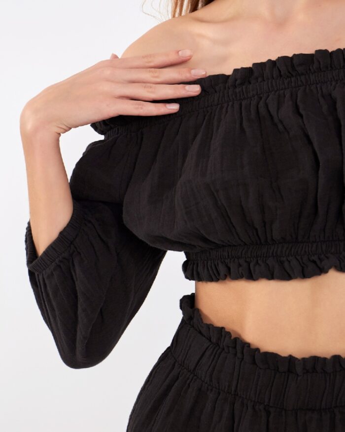Crop Shorts Set Black Crop Shorts Set Black
