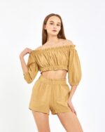 Crop Shorts Set Amber Gelb