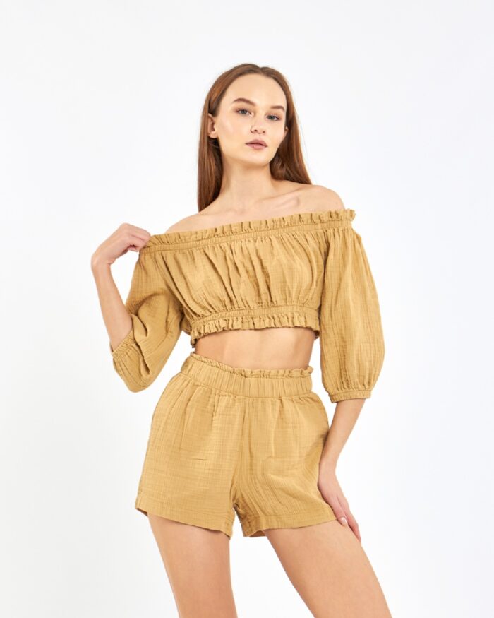 Crop Shorts Set Amber Gelb Crop Shorts Set Amber Gelb