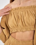 Crop Shorts Set Amber Gelb