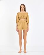 Crop Shorts Set Amber Gelb