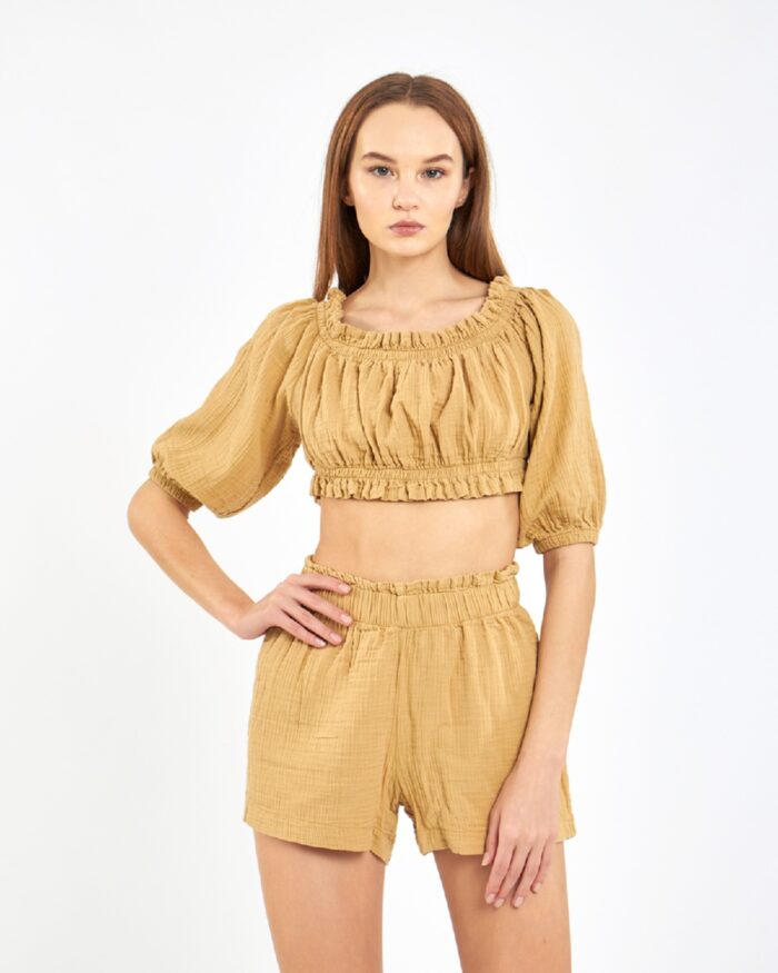Crop Shorts Set Amber Gelb Crop Shorts Set Amber Gelb