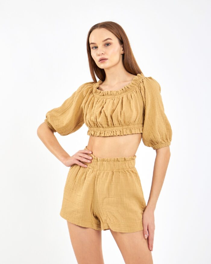 Crop Shorts Set Amber Gelb Crop Shorts Set Amber Gelb