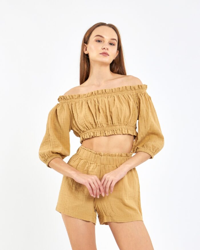 Crop Shorts Set Amber Gelb Crop Shorts Set Amber Gelb