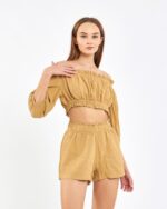 Crop Shorts Set Amber Gelb