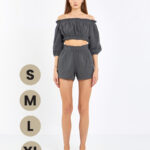 Crop Şortlu Takım Antrasit