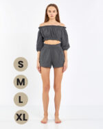 Crop Şortlu Takım Antrasit