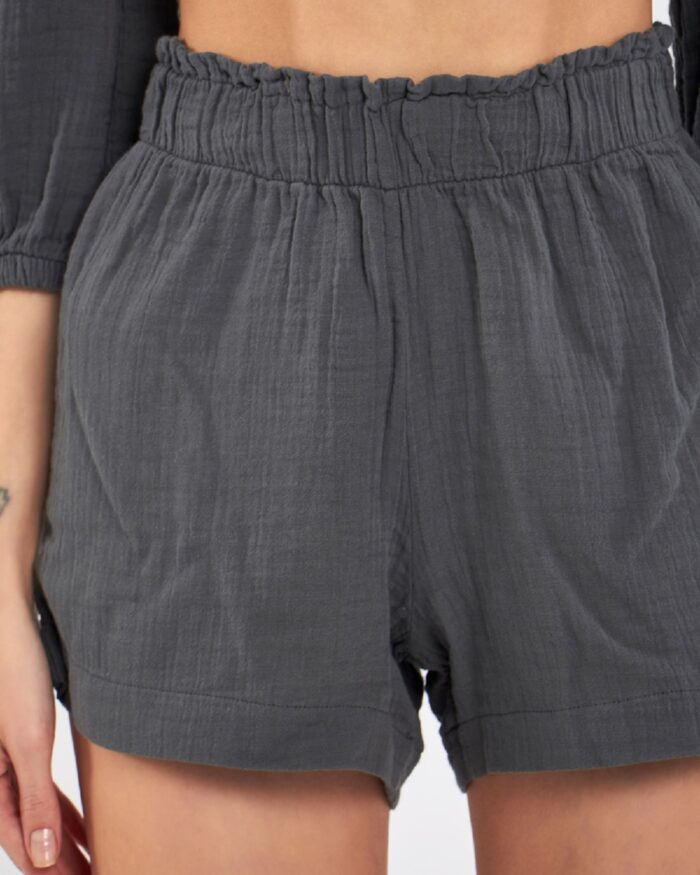 Crop Şortlu Takım Antrasit