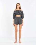 Crop Şortlu Takım Antrasit