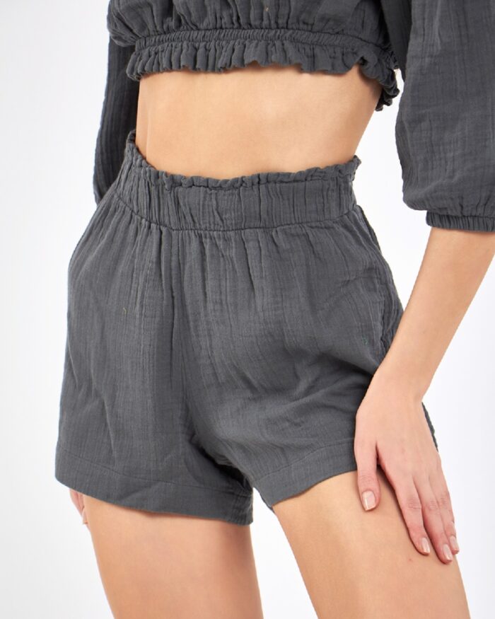 Crop Şortlu Takım Antrasit