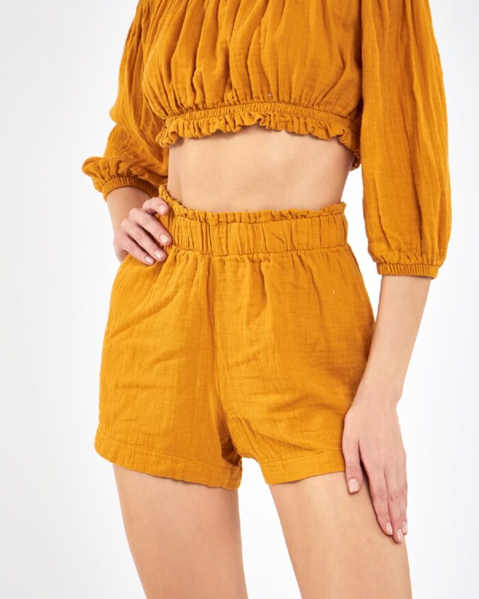 Crop Shorts Suit Mustard Yellow Crop Shorts Suit Mustard Yellow