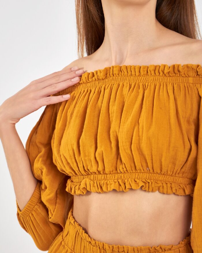 Crop Shorts Suit Mustard Yellow Crop Shorts Suit Mustard Yellow