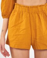Crop Shorts Suit Mustard Yellow