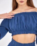 Crop Shorts Suit Parliament Blue