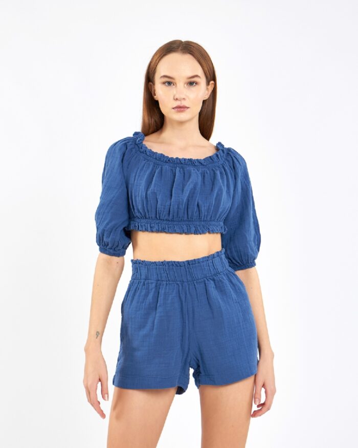 Crop Shorts Suit Parliament Blue Crop Shorts Suit Parliament Blue