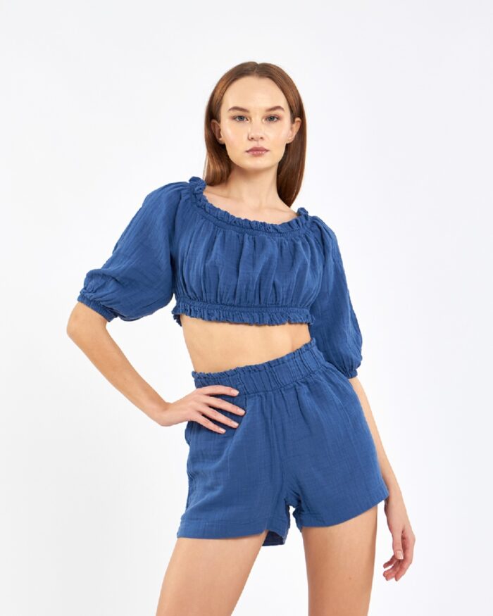 Crop Shorts Suit Parliament Blue Crop Shorts Suit Parliament Blue