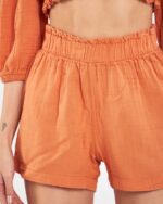 طقم شورت قصير قصير برتقالي