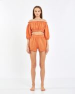 ⁦Crop Şortlu Takım Turuncu⁩ - الصورة ⁦4⁩