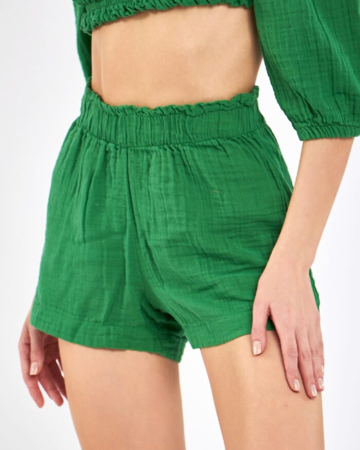 طقم شورت قصير قصير أخضر زمردي طقم شورت قصير قصير أخضر زمردي