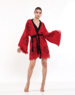 Eye Kırmızı Kısa Kimono