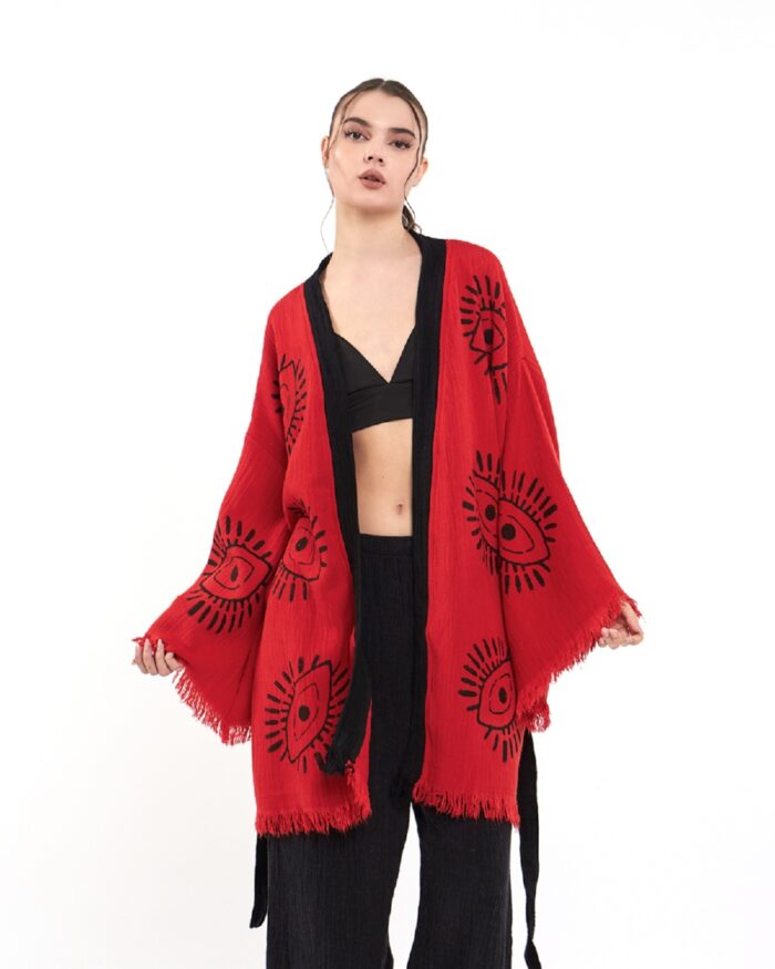 Eye Red Schwarzer Kimono-Anzug Eye Red Schwarzer Kimono-Anzug