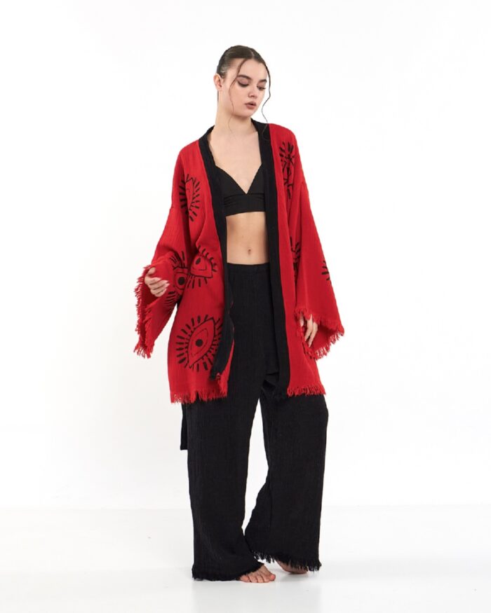 Eye Red Schwarzer Kimono-Anzug Eye Red Schwarzer Kimono-Anzug