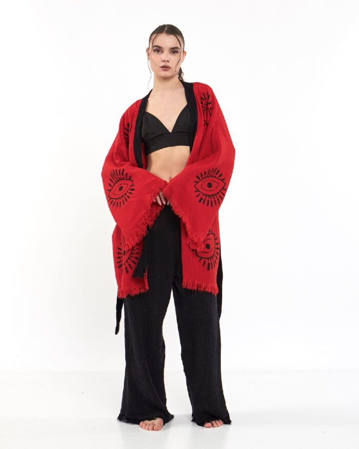 Eye Red Schwarzer Kimono-Anzug Eye Red Schwarzer Kimono-Anzug