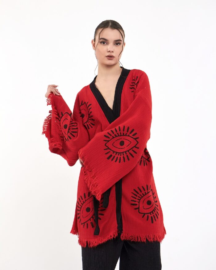 Eye Red Schwarzer Kimono-Anzug Eye Red Schwarzer Kimono-Anzug