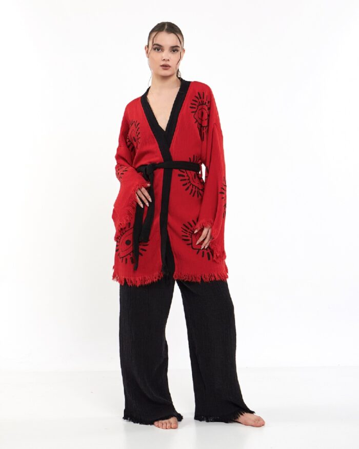 Eye Red Schwarzer Kimono-Anzug Eye Red Schwarzer Kimono-Anzug