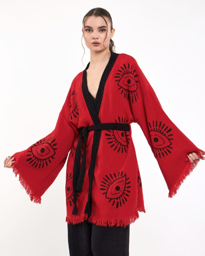 Eye Red Schwarzer Kimono-Anzug Eye Red Schwarzer Kimono-Anzug