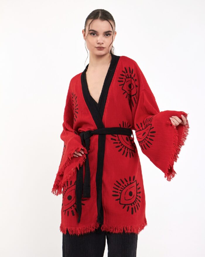 Eye Red Schwarzer Kimono-Anzug Eye Red Schwarzer Kimono-Anzug