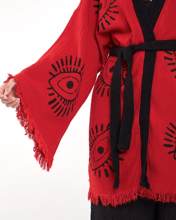 Eye Red Schwarzer Kimono-Anzug Eye Red Schwarzer Kimono-Anzug