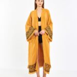 Hint Desenli Hardal Sarısı Kimono