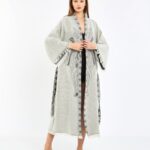 Jacquard Anthrazit Elefant Chakra Grau Kimono