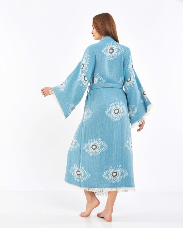 Hakkımızda 7 Jacquard Weiß Auge Baby Blau Kimono