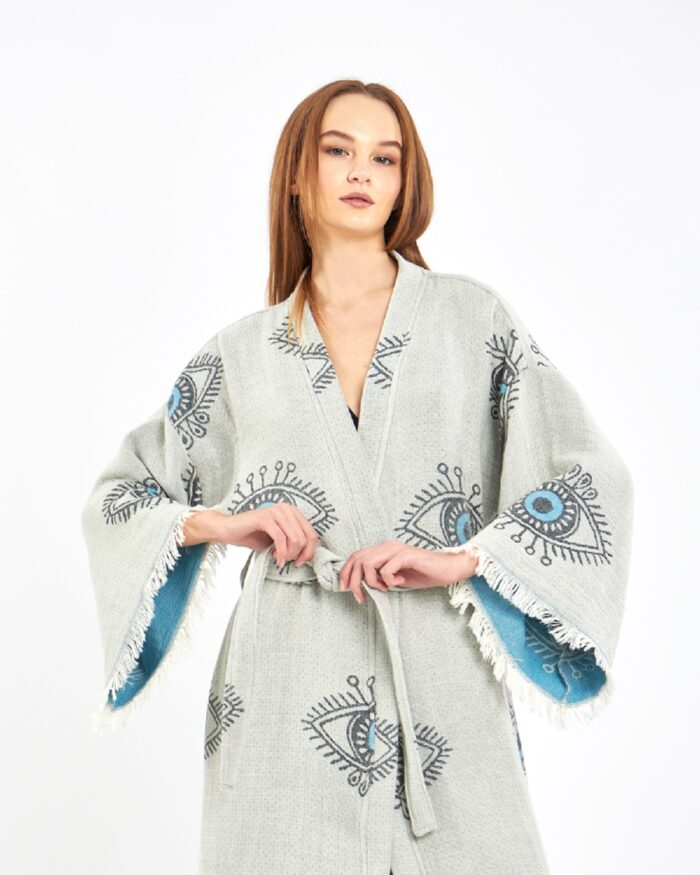 Jakarlı Blue Eye Kimono Jakarlı Blue Eye Kimono